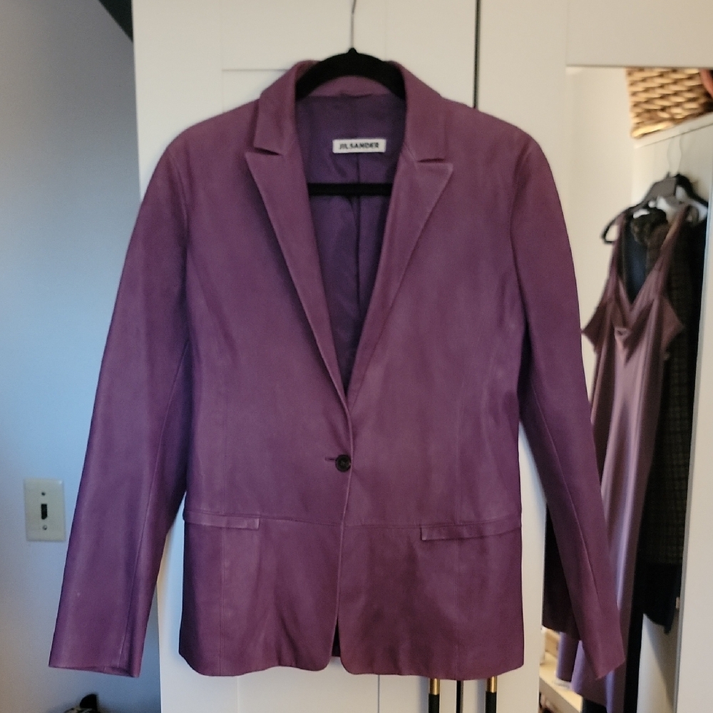 Women's Violet Leather Blazer
